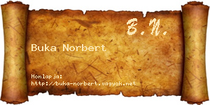 Buka Norbert névjegykártya